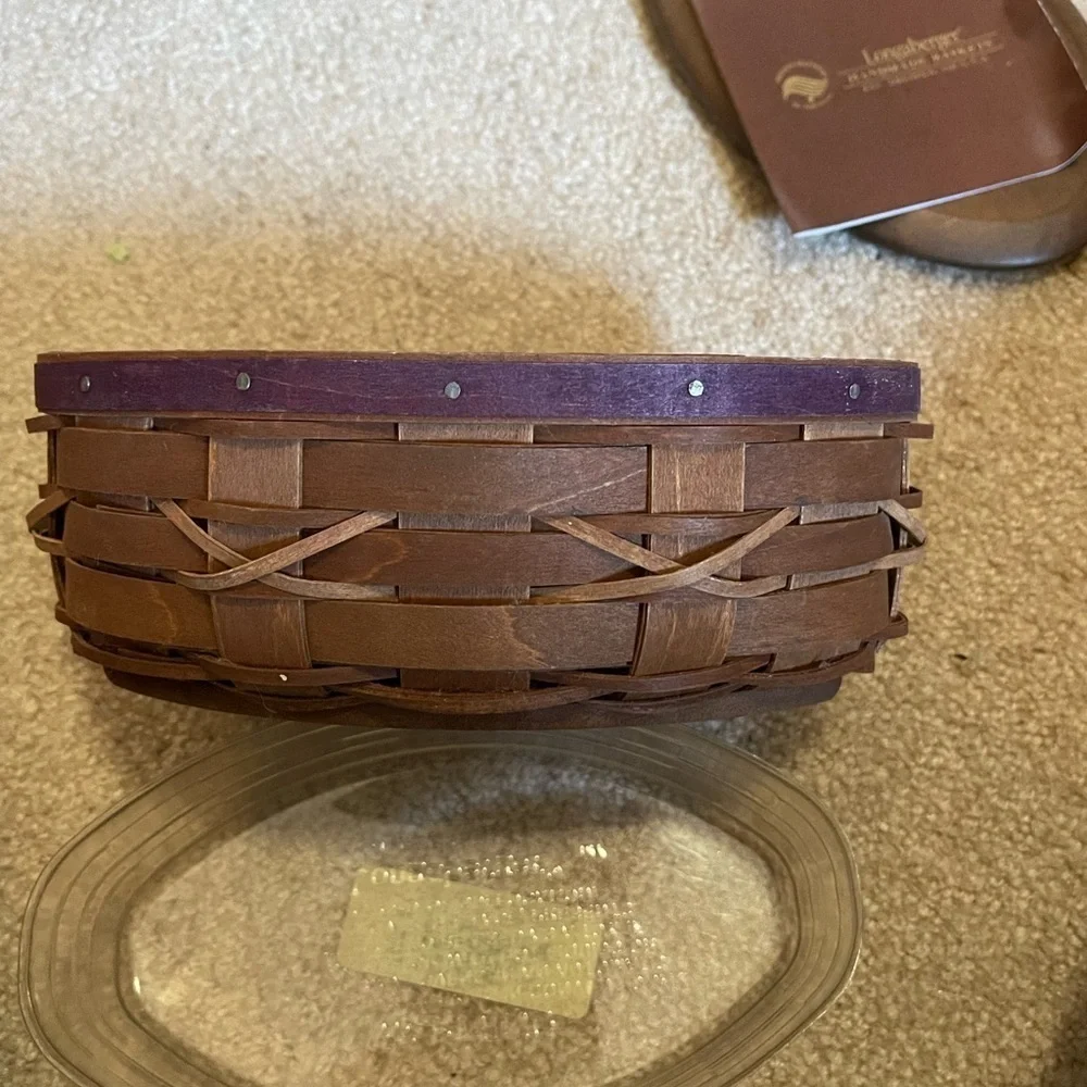 2008 LONGABERGER  Kick off Football Basket w/ Lid & Liner  Woodcrafts  7.5 x 4.5